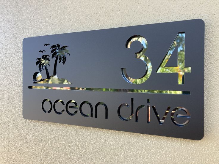 Laser-Cut Metal Address Sign